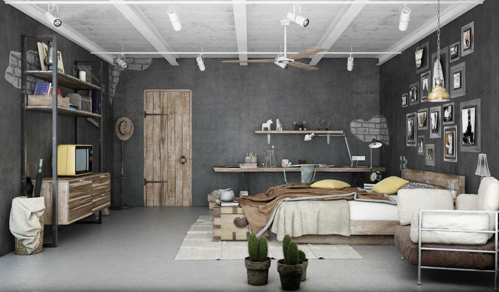Thiết kế phòng ngủ vintage đơn giản đem đến không gian ấm cúng mộc mạc
