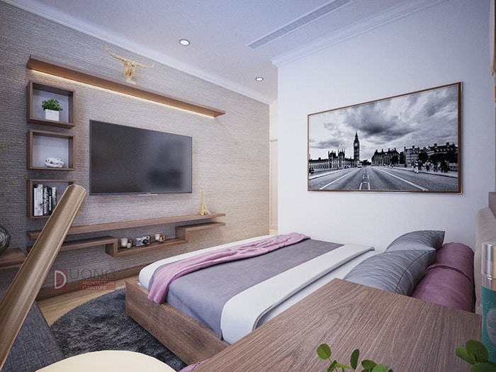 Phòng ngủ sang trọng nhưng không kém phần ấm áp