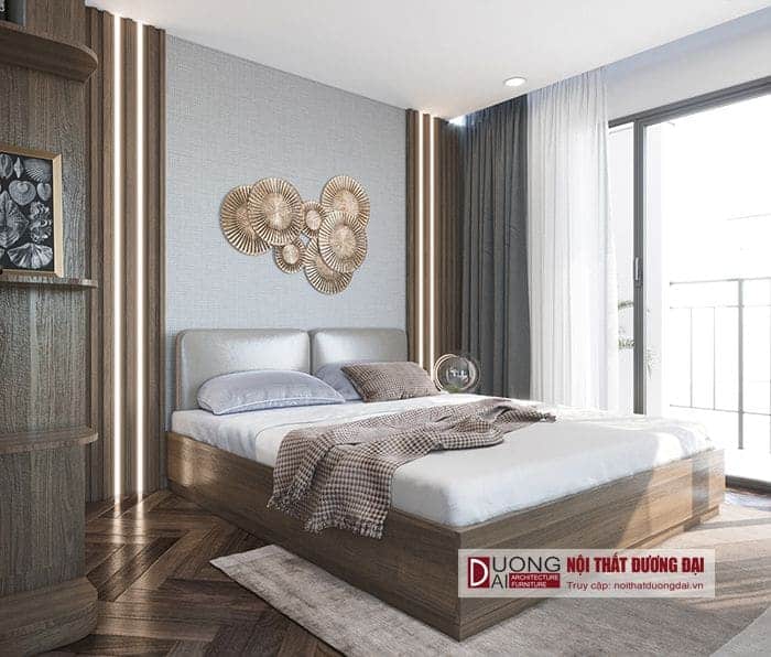 Phòng ngủ Master sang trọng với nội thất gỗ cao cấp