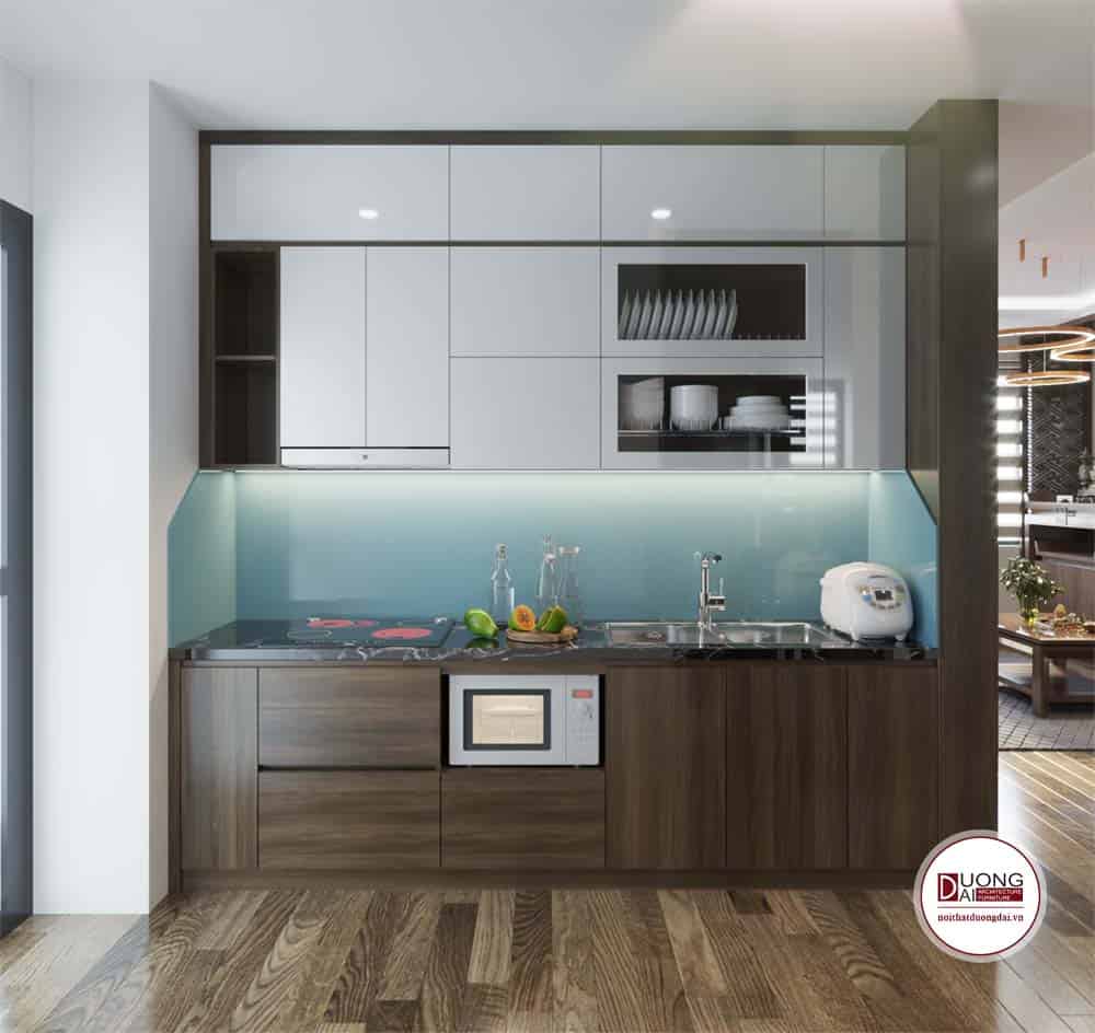 Tủ bếp chữ I làm từ chất liệu gỗ MFC cao cấp