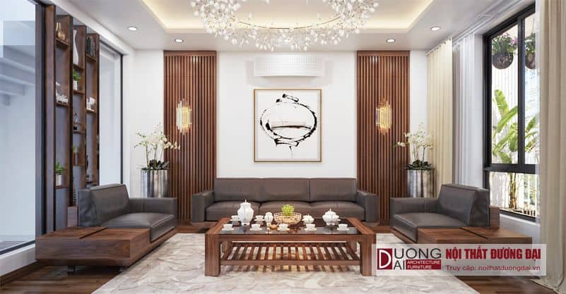 Thiết kế nội thất phòng khách nhà phố chị Hương Bắc Giang