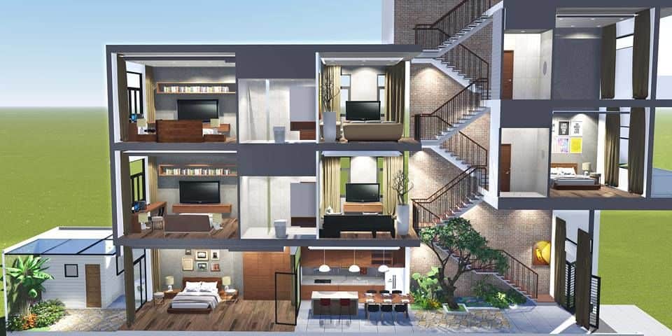 Nhà Lệch Tầng 6x20m Và Phương Án Bố Trí Tiện Đủ Đường