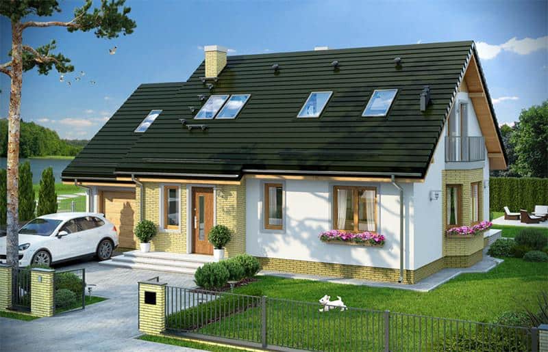 Nhà Mái Thái đẹp có cửa sổ trời