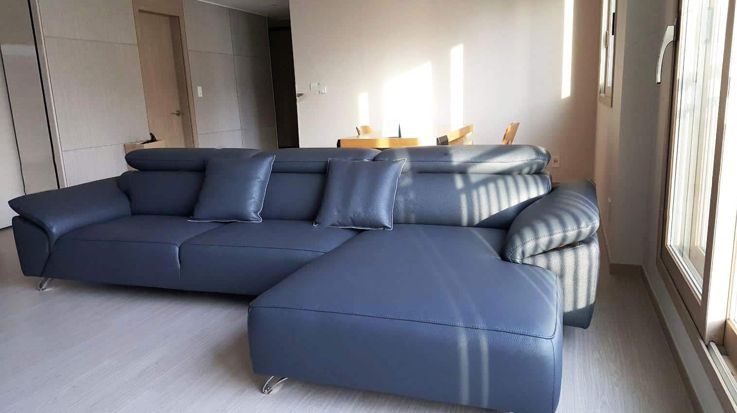 Sofa Da Màu Xanh | Bàn Giao Cho Chú Trung Ở Bắc Giang