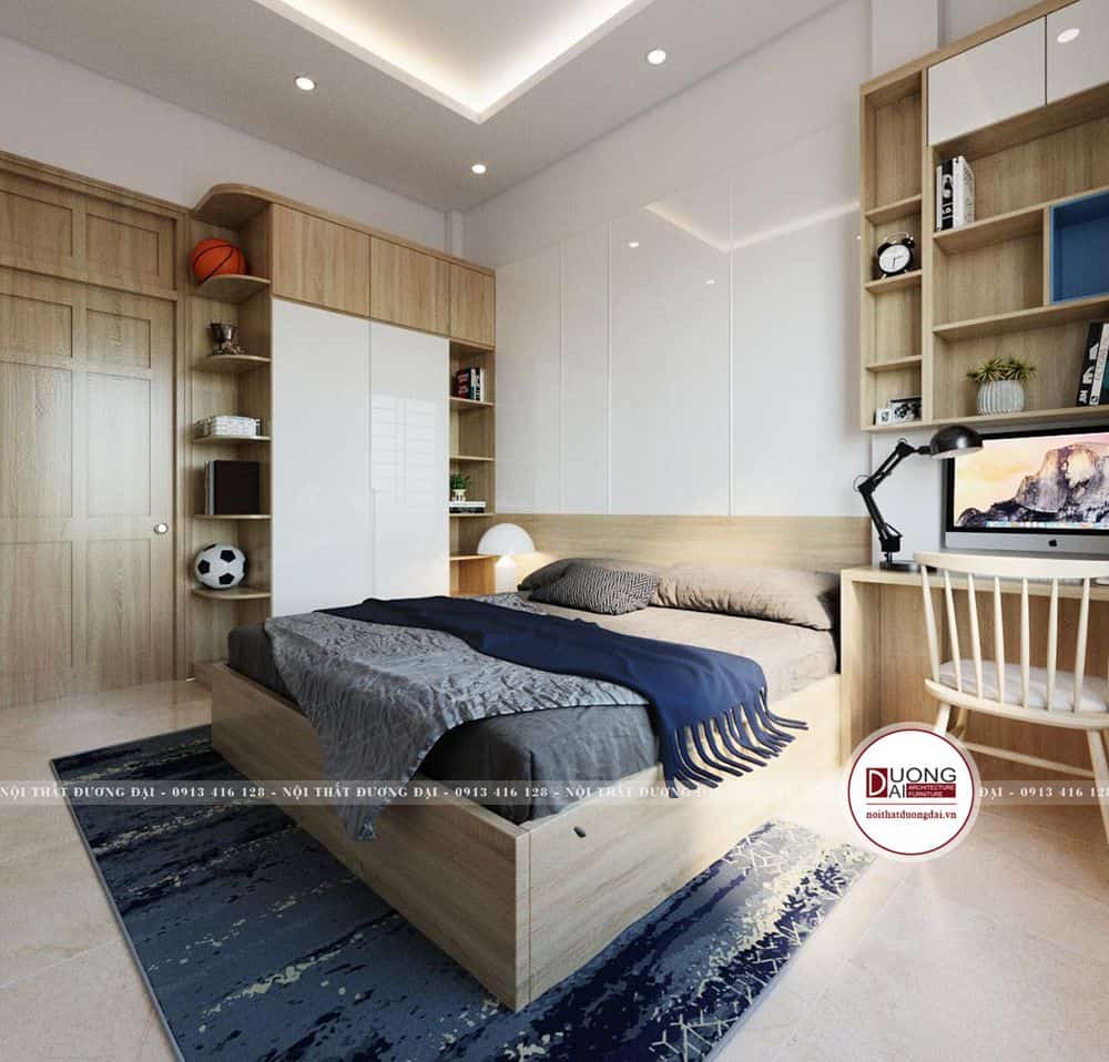 Thiết kế không gian phòng ngủ với sự ấn tượng và ấm áp