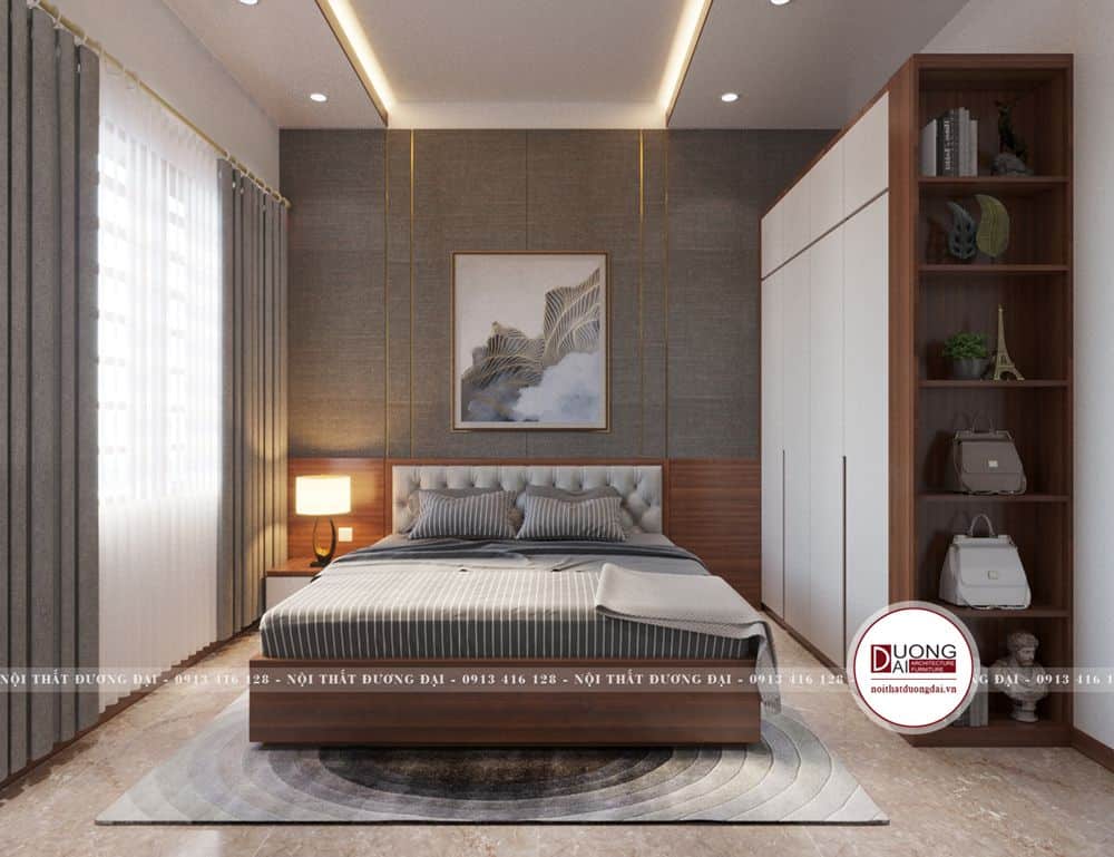 Thiết kế nội thất phòng ngủ với chất liệu gỗ an cường chính hãng