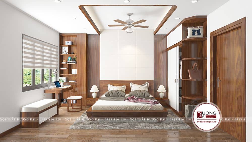 Thiết kế nội thất phòng ngủ master ấn tượng và thoáng rộng 