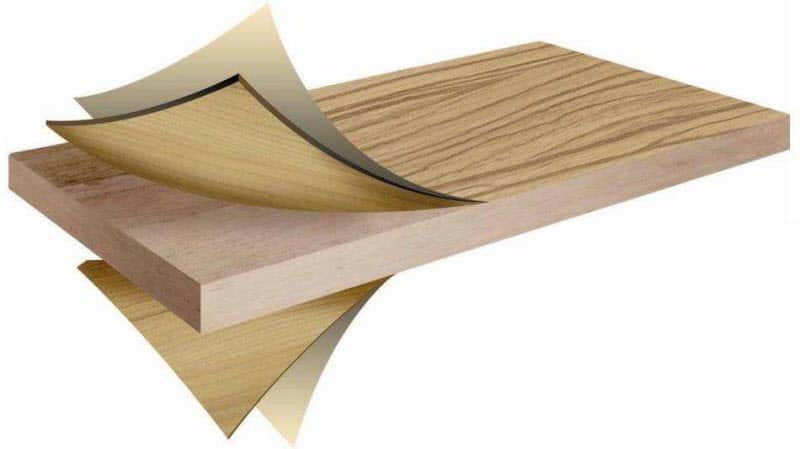Cấu tạo của gỗ gồm cốt gỗ MDF và lớp phủ Melamine