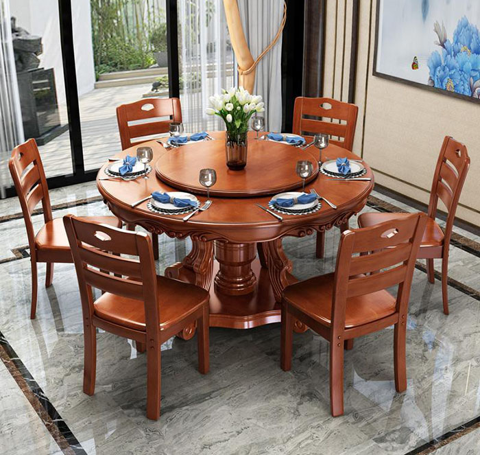 Thiết kế bàn ăn 6 ghế nhỏ gọn cho phòng khách