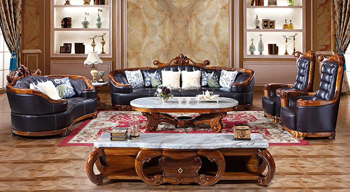 Thiết kế hoă văn bàn trà và sofa mang nét đẹp văn hóa châu Âu cổ điển