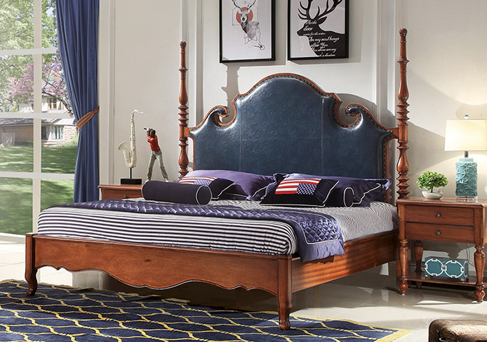 Mẫu tủ đầu giường và giường ngủ sang trọng từ gỗ gõ đỏ