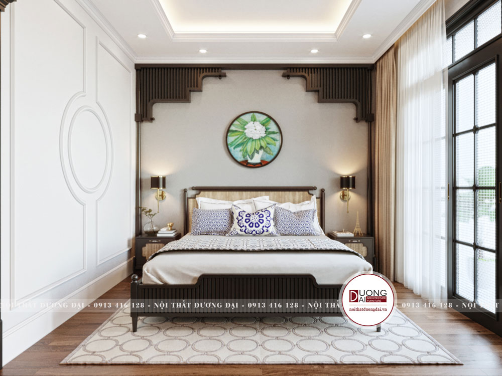 Phòng ngủ Master có không gian mở cùng nội thất đậm nét tinh tế