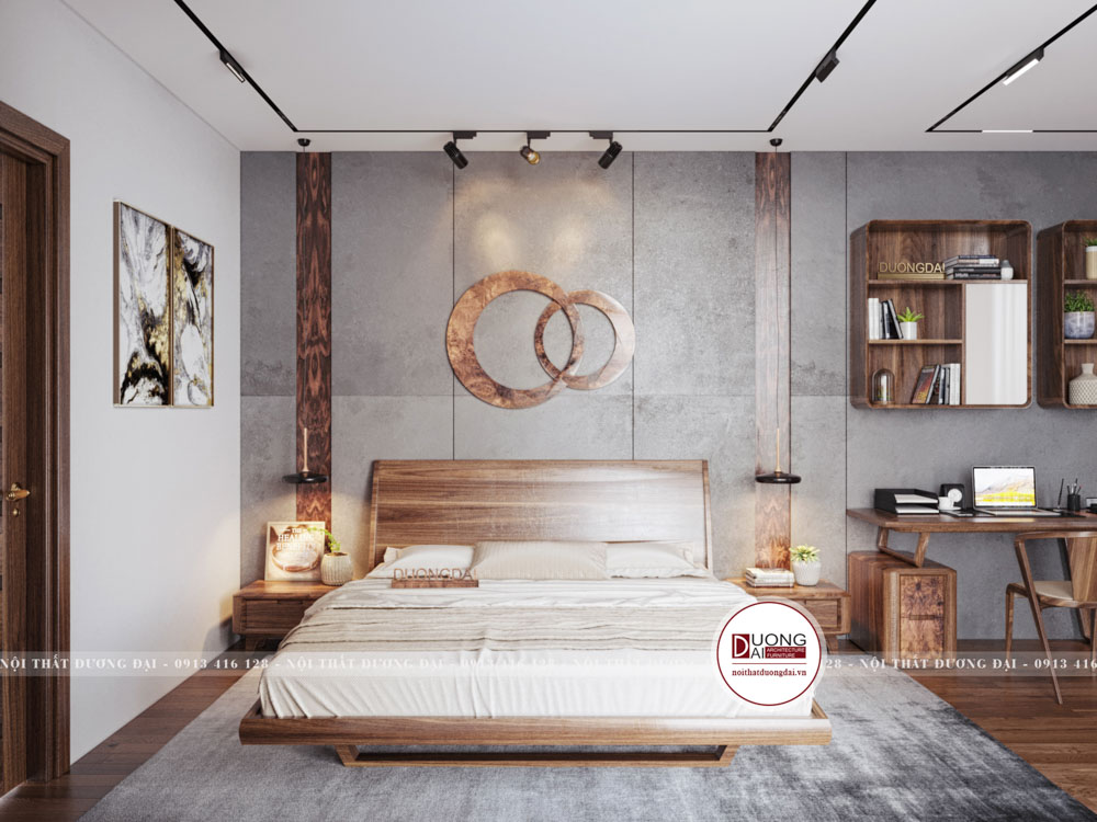 Giường ngủ gỗ óc chó cao cấp và hiện đại