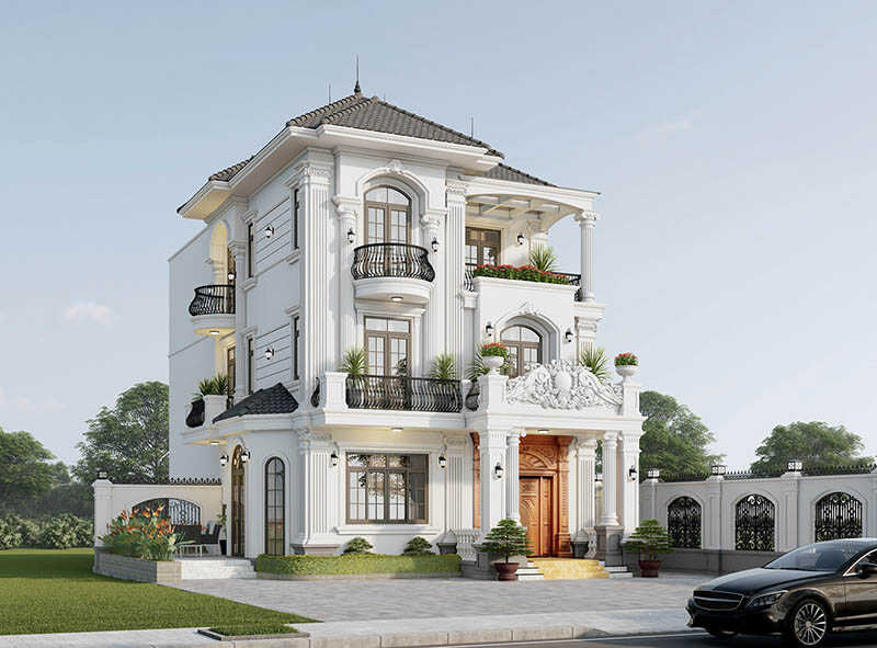 Biệt thự tân cổ điển 3 tầng kiểu pháp - Tinh hoa kiến trúc sang trọng đẳng cấp