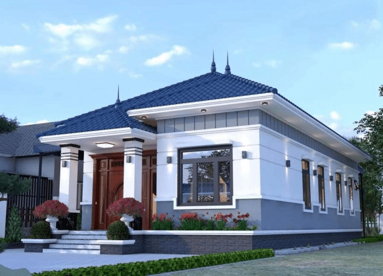 Mẫu nhà cấp 4 100m2 3 phòng ngủ 1 thờ - Thiết kế tiện nghi và phong cách hiện đại