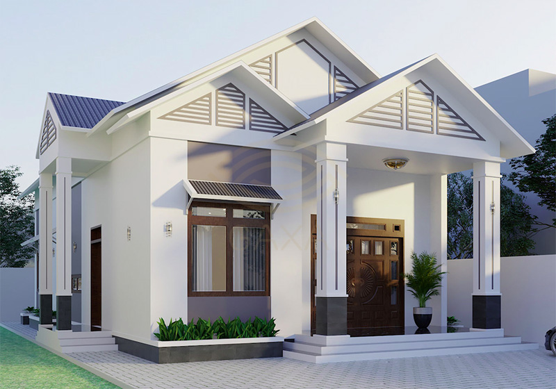 Mẫu nhà cấp 4 100m2 3 phòng ngủ 1 thờ - Thiết kế tiện nghi và phong cách hiện đại